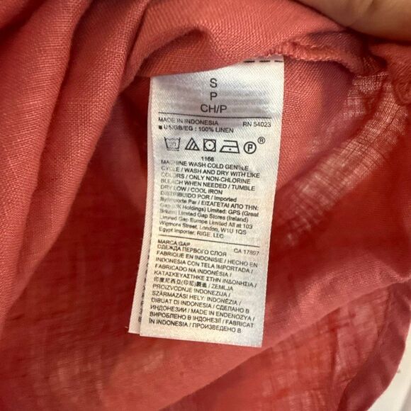 Gap 100% linen boyfriend tunic collared popover small - Picture 4 of 7